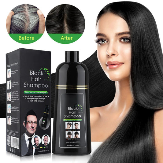 400Ml Black Hair Shampoo, Simple to Use Lasts 30 Days-Fast Acting Natural Ingredients for Women Men