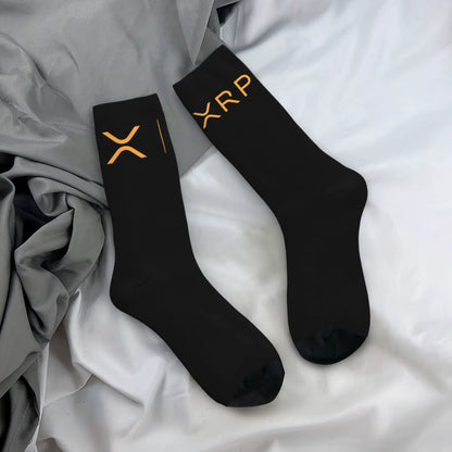 New Men'S Socks Casual Xrp Ripple Side by Side Bitcoin Crypto Sock Polyester Crypto Women Socks Spring Summer Autumn Winter